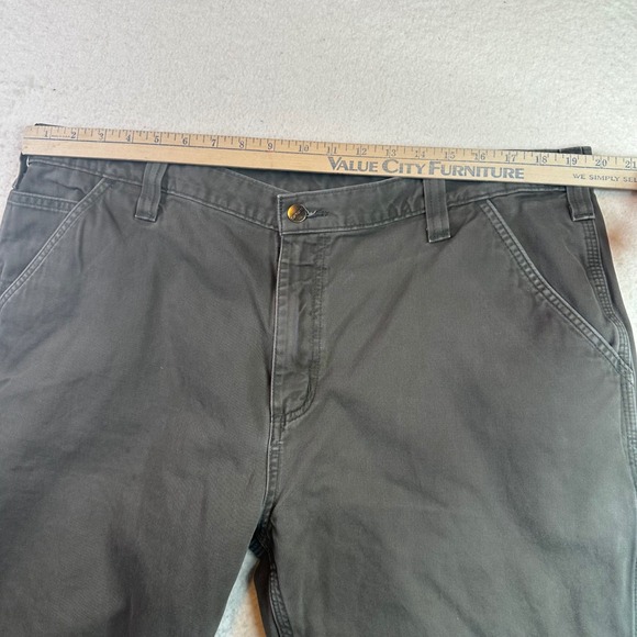 Carhartt B324 DFE Relaxed Fit Carpenter Pants Mens 40x32 Grey Moss Workwear - Picture 2 of 13
